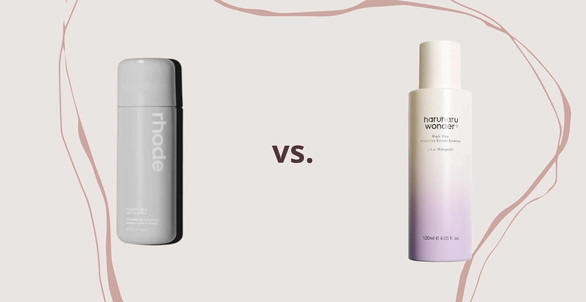 Rhode Skin Glazing Milk vs. Haruharu Wonder Black Rice Probiotics Barrier Essence
